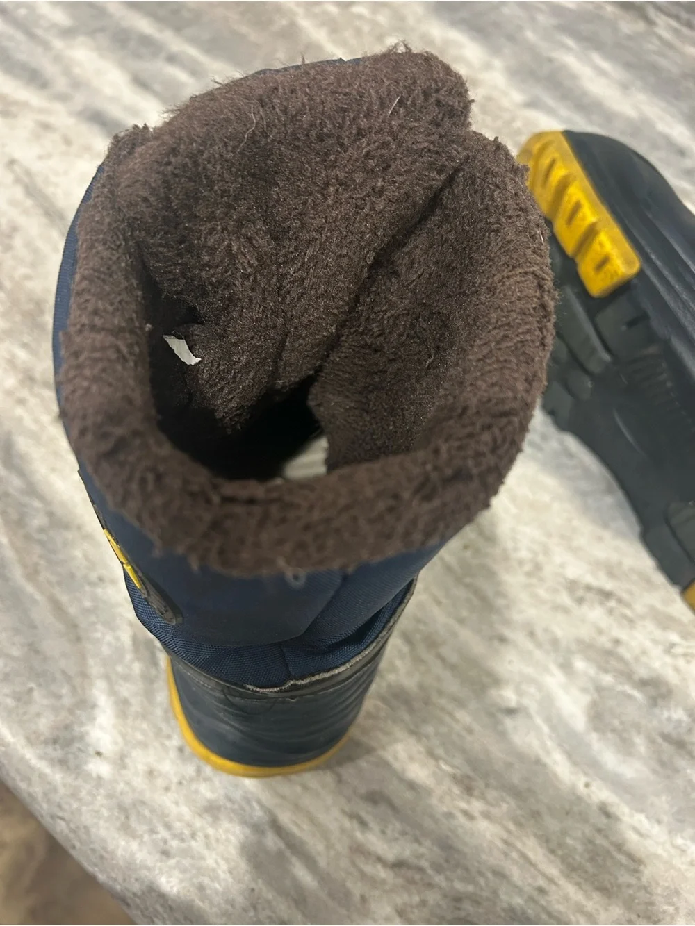 Kids' Navy and Yellow Waterproof Winter Boots